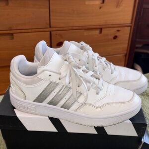 adidas White Low-Top Leather Sneakers